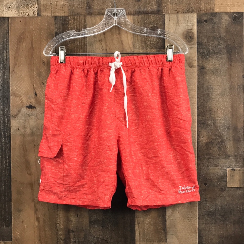 Island Beach Orange Swim Trunks Size M